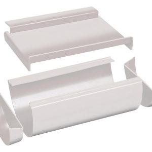 Plastmo 4 in. W White Vinyl Half Round Gutter Connector