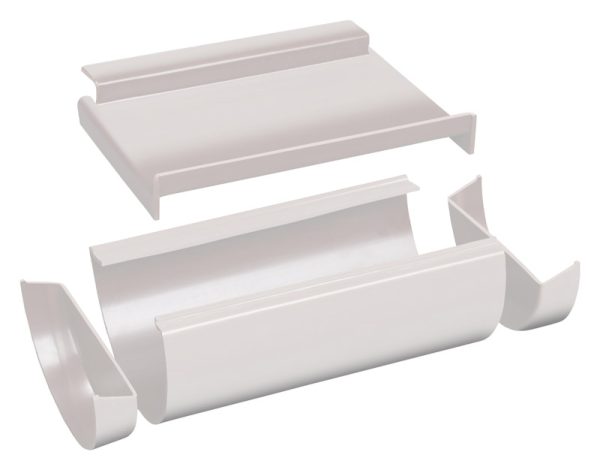 Plastmo 4 in. W White Vinyl Half Round Gutter Connector