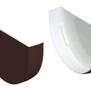 Plastmo 4 in. W Brown Vinyl Half Round Gutter End Caps