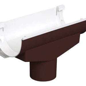 Plastmo 2.5 in. W X 4.5 in. L Brown Vinyl Half Round Gutter Drop Outlet