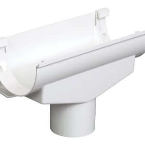 Plastmo Classic 5 in. W White Vinyl Half Round Expansion Center Drop
