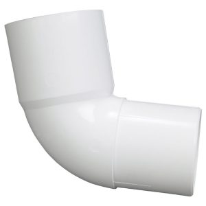 Plastmo 2.5 in. H X 2.5 in. W White Vinyl Downspout Elbow