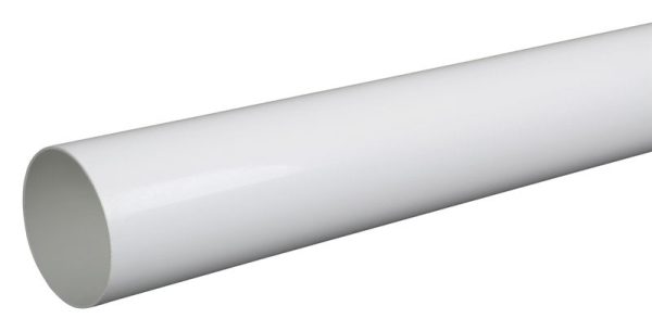 Plastmo 2.5 in. W X 120 in. L White Vinyl Round Downspout