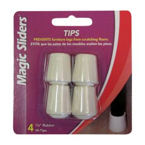 Magic Sliders Rubber Leg Tip Tan Round 5/8 in. W 4 pk