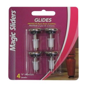 Magic Sliders Silver Steel Adjustable Leveling Glide 4 pk
