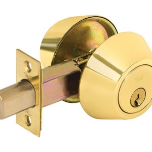 Tell Bright Brass Metal Deadbolt