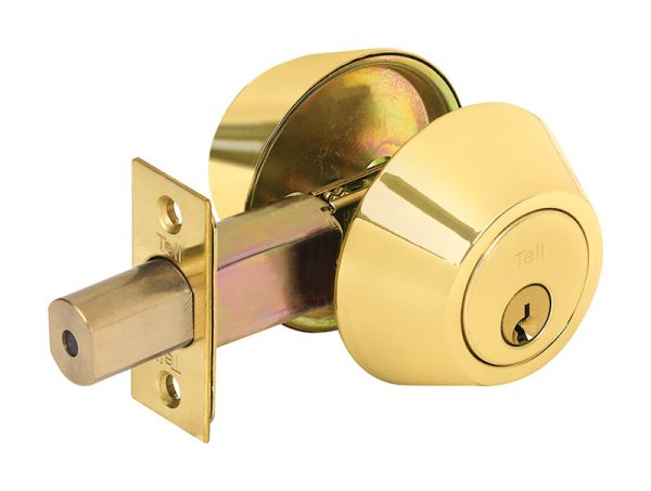 Tell Bright Brass Metal Deadbolt