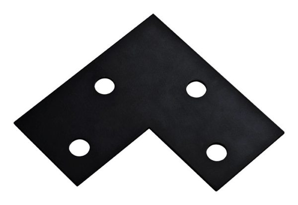National Hardware 6 in. H X 3 in. W X 0.125 in. D Black Carbon Steel Flat Corner Plate