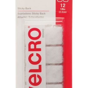 Velcro Sticky Back 7/8 in. L 12 pk