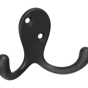 National Hardware Oil Rubbed Bronze Black Zinc 3 in. L Double Hook 35 lb 1 pk