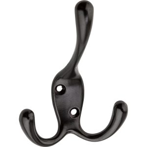 National Hardware Oil Rubbed Bronze Black Zinc 3-15/16 in. L Triple Hook 1 pk