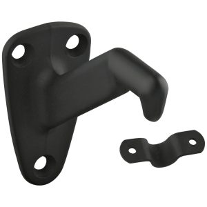 National Hardware Black Zinc Die Cast w/Steel Strap Handrail Bracket 3.31 in. L