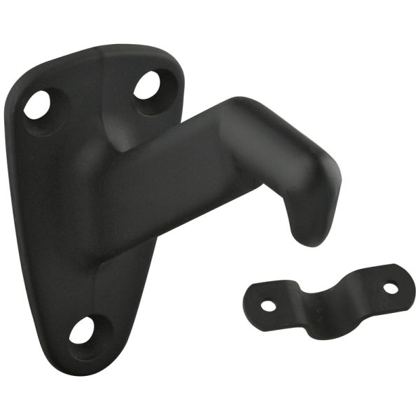 National Hardware Black Zinc Die Cast w/Steel Strap Handrail Bracket 3.31 in. L