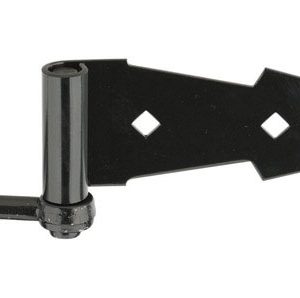 National Hardware 7 in. L Black Steel Ornamental Screw Hook Strap Hinge 1 pk