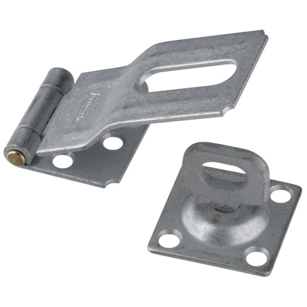 National Hardware Galvanized Brass/Steel 3-1/4 in. L Swivel Staple Safety Hasp 1 pk