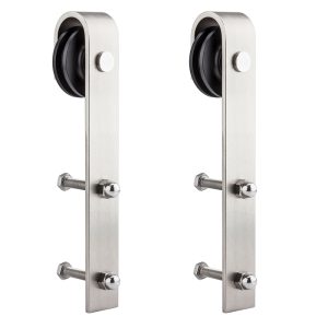 National Hardware Satin Nickel Silver Steel Sliding Door Hangers 2 pk