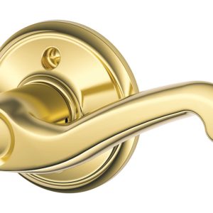 Schlage Flair Bright Brass Dummy Lever Right Handed