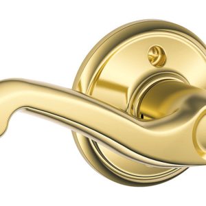Schlage Flair Bright Brass Dummy Lever Left Handed