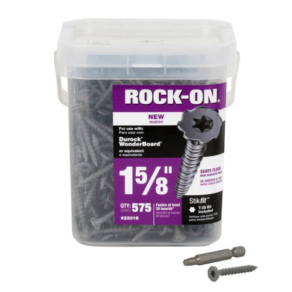 Rock-On No. 9 X 1-5/8 in. L Star Flat Head Cement Board Screws 575 pk