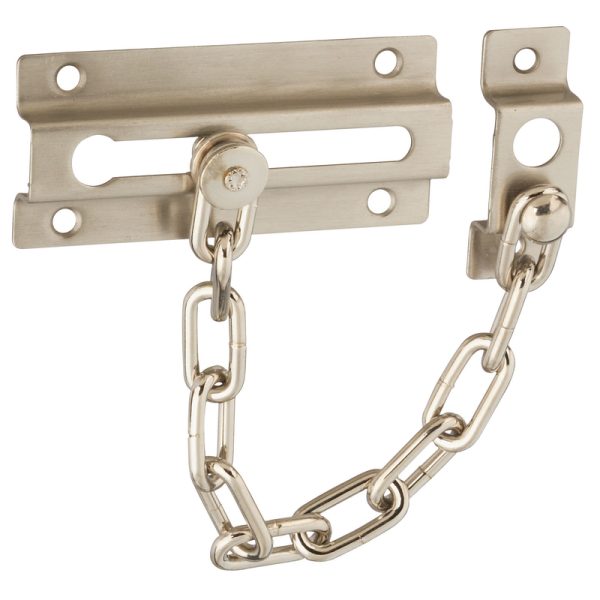 National Hardware Satin Nickel Silver Steel Chain Door Guard