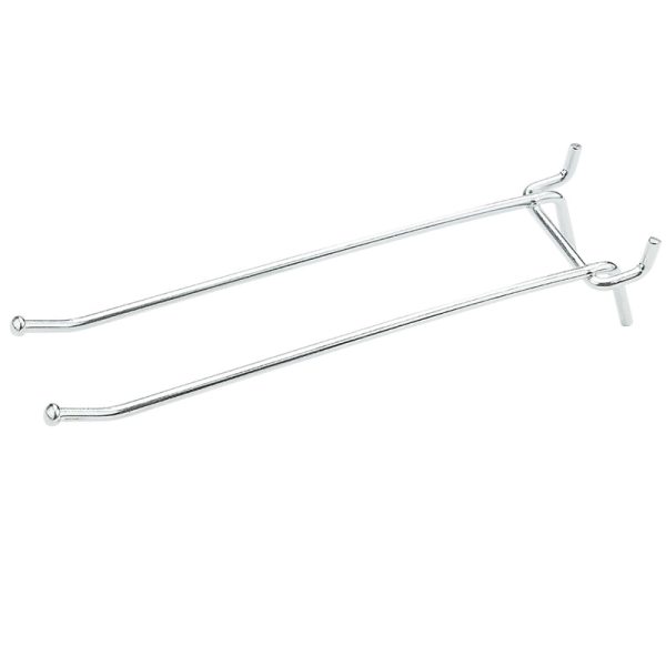 National Hardware Zinc Plated Silver Steel 6 in. Double Hook 2 pc