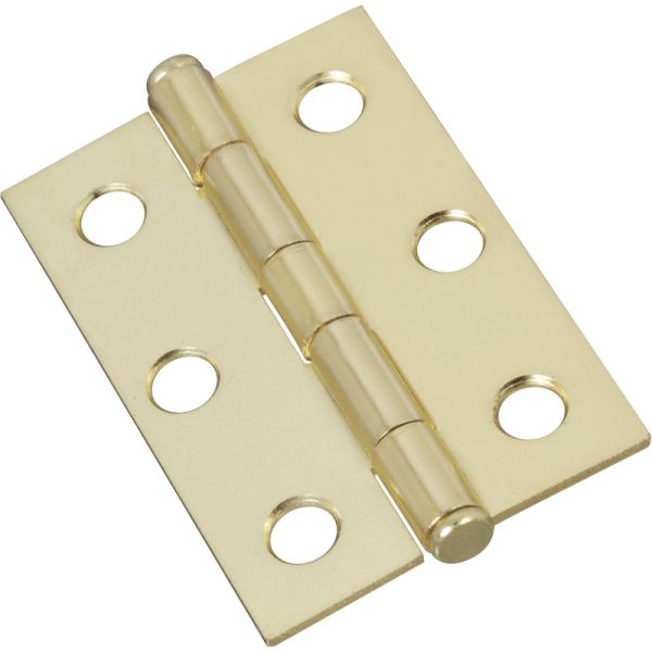 National Hardware 2-1/2 in. L Brass Gold Steel Cabinet Hinge 2 pk