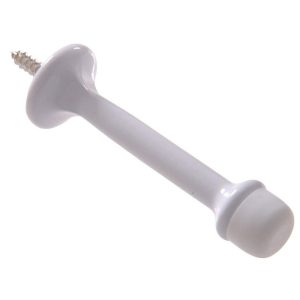 Ives Aluminum White Door Stop Mounts to door and wall
