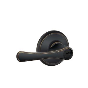 Schlage Avila Aged Bronze Entry Lever 2-3/4 in.