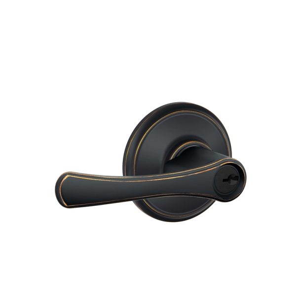 Schlage Avila Aged Bronze Entry Lever 2-3/4 in.