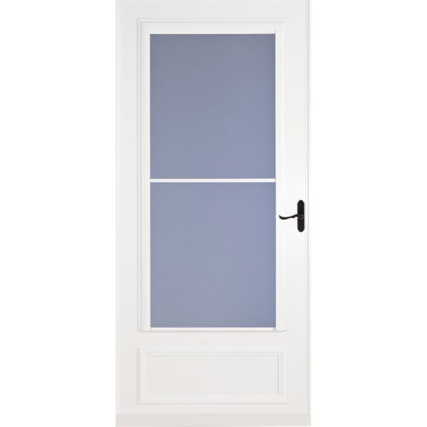 Larson 81 in. H X 36 in. W Vinyl/Wood White Mid-View Reversible Self-Storing Storm Door