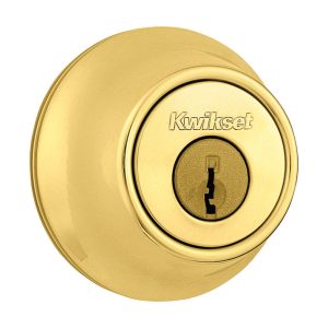 Kwikset Polished Brass Metal Deadbolt