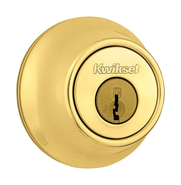 Kwikset Polished Brass Metal Deadbolt