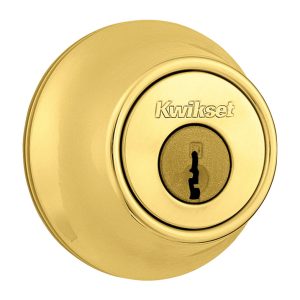 Kwikset Polished Brass Metal Double Cylinder Deadbolt