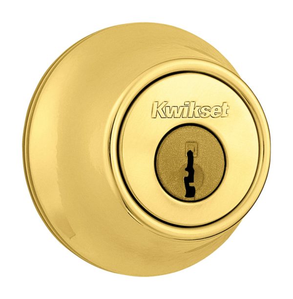 Kwikset Polished Brass Metal Double Cylinder Deadbolt
