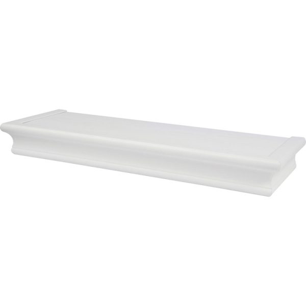 High & Mighty 2 in. H X 18 in. W X 6 in. D White Wood Floating Shelf