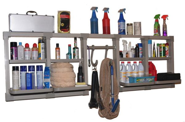 UniCaddy 24 in. H X 80 in. W X 4 in. D Gray Plastic Garage Wall Shelf Kit