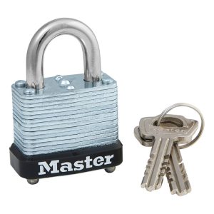 Master Lock 1-1/16 in. H X 1-1/8 in. W Laminated Steel Warded Locking Padlock