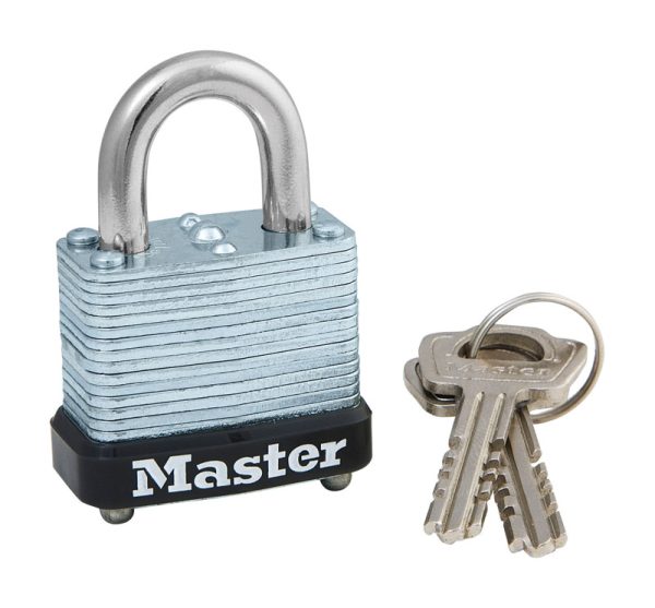 Master Lock 1-1/16 in. H X 1-1/8 in. W Laminated Steel Warded Locking Padlock