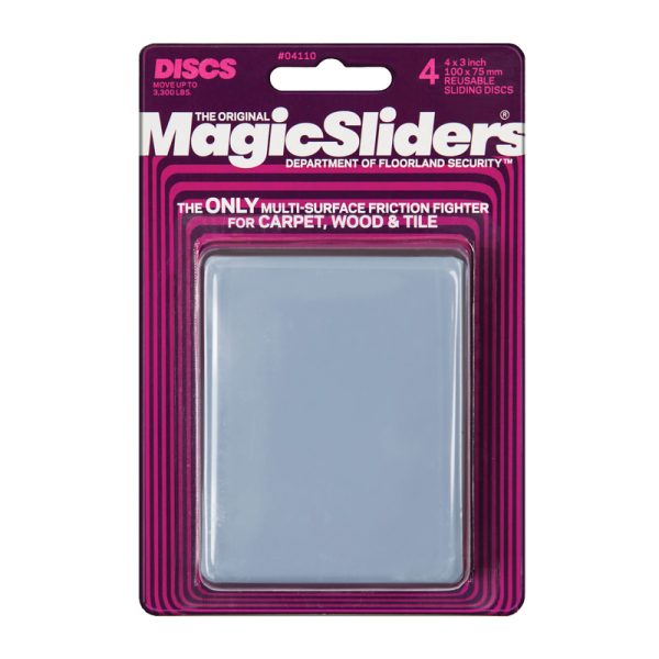Magic Sliders Gray Plastic Sliding Discs 4 pk