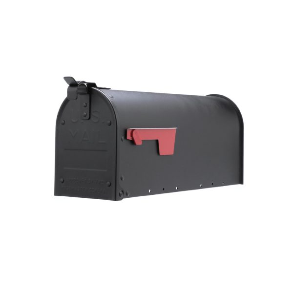 Gibraltar Mailboxes Admiral Classic Aluminum Post Mount Black Mailbox