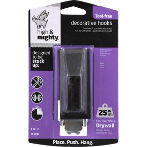High & Mighty 3.5 in. L Oil Rubbed Bronze Metal Decorative Hooks 25 lb. cap.