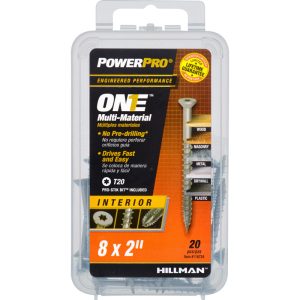 Hillman POWERPRO ONE No. 8 X 2 in. L Star Flat Head Multi-Material Screw 20 pk