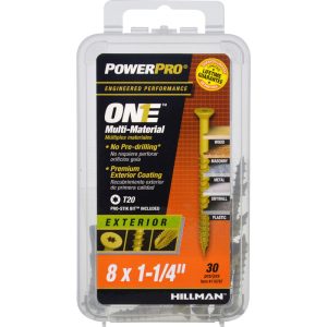 Hillman POWERPRO ONE No. 8 X 1-1/4 in. L Star Flat Head Multi-Material Screw