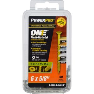 Hillman POWERPRO ONE No. 6 X 5/8 in. L Star Flat Head Multi-Material Screw 50 pk
