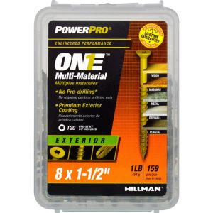 Hillman POWERPRO ONE No. 8 X 1-1/2 in. L Star Flat Head Multi-Material Screw 1 lb 159 pk