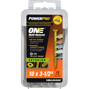 Hillman POWERPRO ONE No. 10 X 3-1/2 in. L Star Flat Head Multi-Material Screw 12 pk