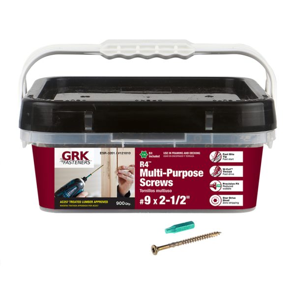 GRK Fasteners R4 No. 9 X 2-1/2 in. L Star Flat Head Multi-Purpose Screws 900 pk