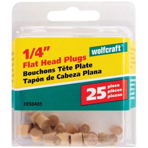 Wolfcraft Flat Hardwood Head Plug 1/4 in. D X 0.225 in. L 1 pk Natural