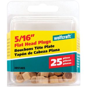 Wolfcraft Flat Hardwood Head Plug 5/16 in. D X 1/4 in. L 1 pk Natural