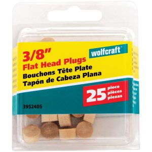 Wolfcraft Flat Hardwood Head Plug 3/8 in. D X 1/4 in. L 1 pk Natural